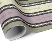 Pflaume, Schwarz und Oliven-Grün-Designer Geschenkpapier (Rolleneckpunkt)