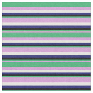 Pflaume, Sea Green, Black, Midnight Blue und White Stoff