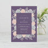 Pflaume Soft Botanical Winterhochzeit Einladung (Stehend Vorderseite)