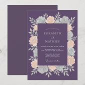 Pflaume Soft Botanical Winterhochzeit Einladung (Vorne/Hinten)