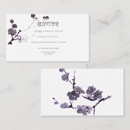 Pflaume sumie begleitkarte (Vorne/Hinten)