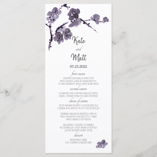 Pflaume sumie menükarte (Vorderseite)