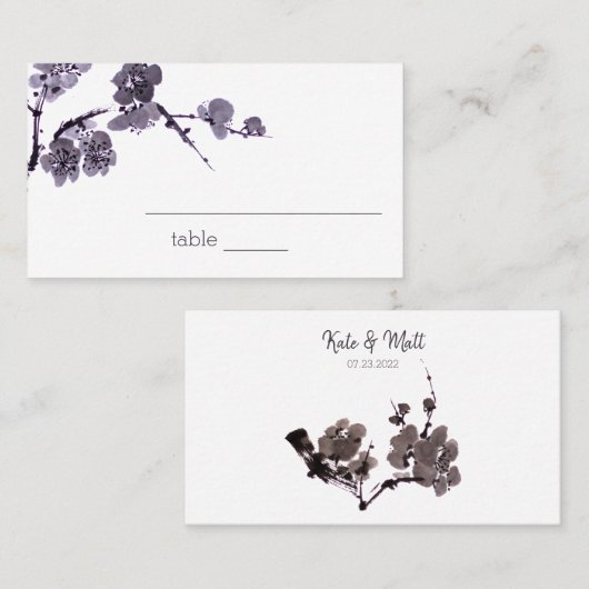 Pflaume sumie platzkarte (Vorne/Hinten)