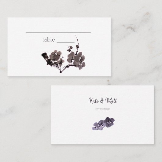 Pflaume sumie platzkarte (Vorne/Hinten)