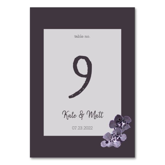 Pflaume sumie tischnummer (Rückseite)