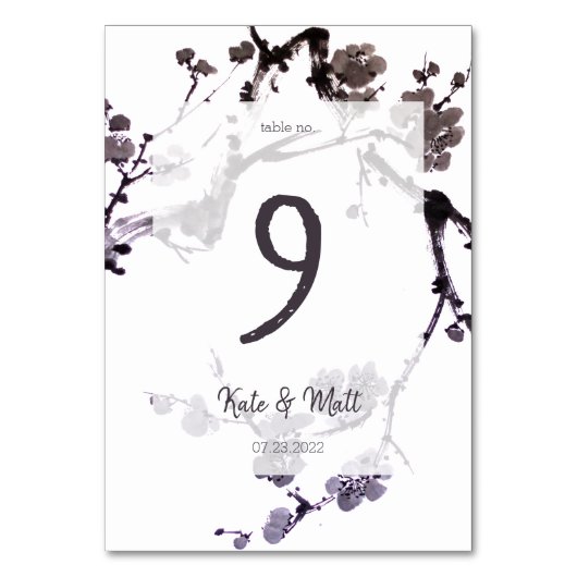 Pflaume sumie tischnummer (Vorderseite)