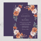 Pflaume Terrakotta Gemalte Hochzeit Einladung (Vorne/Hinten)