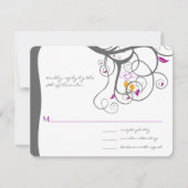 Pflaume Tree Wirbel Love Birds Wedding Einladung (Vorderseite)