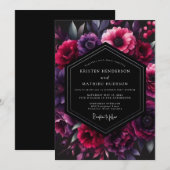 Pflaume Umbral Bloom Hochzeit Einladung (Vorne/Hinten)