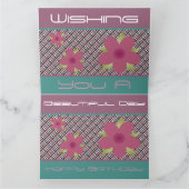 Pflaume und Aquamarine Geburtstagskarte Karte (Innenseite)