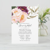 Pflaume und Blütenbaby oder Brautparty per Mail Einladung (Stehend Vorderseite)