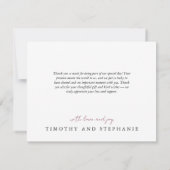 Pflaume und Gelbe Rose Dankeskarte (Rückseite)