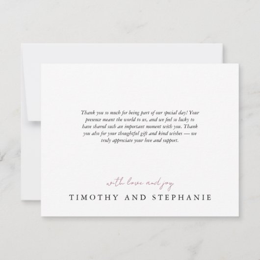 Pflaume und Gelbe Rose Dankeskarte (Rückseite)