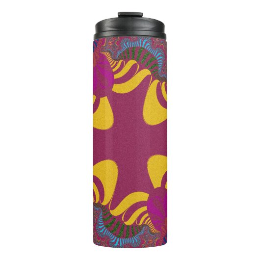 Pflaume und Gelbes Kreuz Thermosbecher (Vorderseite)