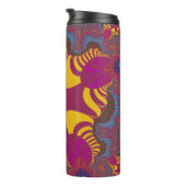 Pflaume und Gelbes Kreuz Thermosbecher (Nach rechts gedreht)