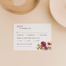 Pflaume- und Gelbrosenwasser-Hochzeit RSVP Karte