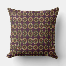 Pflaume und Gold Retro-Motiv Kissen
