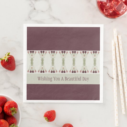 Pflaume und Graugrün Serviette (Beispiel)