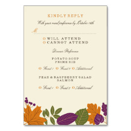 Pflaume und Kürbis Hochzeit im Herbst Abendessen U Tischnummer