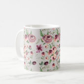Pflaume und Mauve Rose Zeitgenössische Tasse für B (Vorderseite Links)