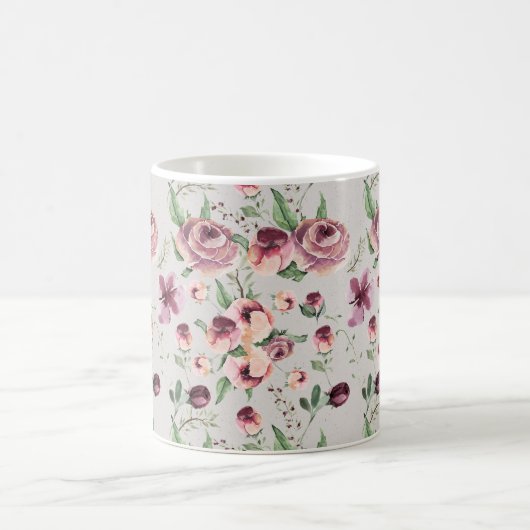 Pflaume und Mauve Rose Zeitgenössische Tasse für B (Mittel)