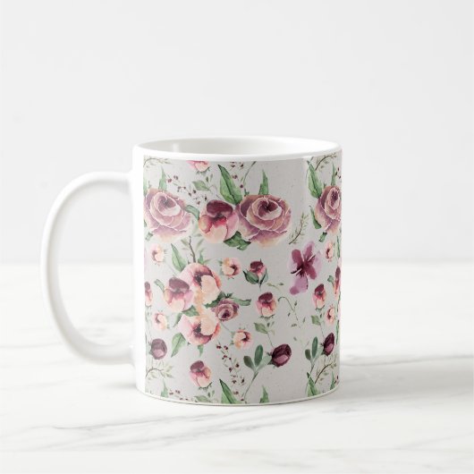 Pflaume und Mauve Rose Zeitgenössische Tasse für B (Links)