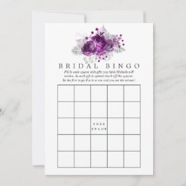 Pflaume und Navy Wasserfarbe Blumenbridal Bingo