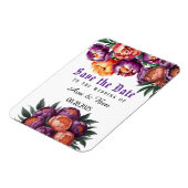 Pflaume und Orangenpfeife Save the Date Magnet (Linke Seite)