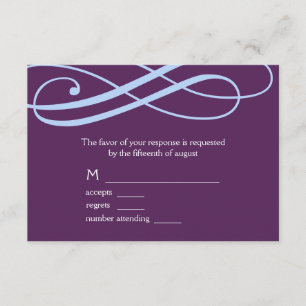 Pflaume und Pulver Blue Wirbel Response Card RSVP Karte