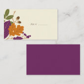 Pflaume und Pumpkin Hochzeit im Herbst Gast Table  Platzkarte (Vorne/Hinten)