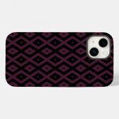 Pflaume und schwarze Diamantmuster Case-Mate iPhone Hülle (Rückseite (Horizontal))