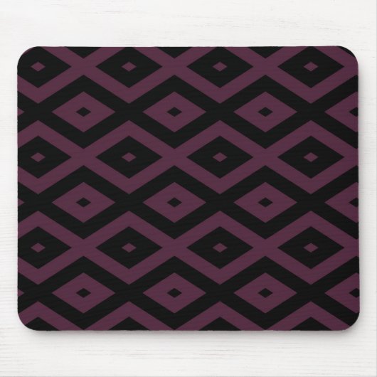 Pflaume und schwarze Diamantmuster Mousepad (Vorne)