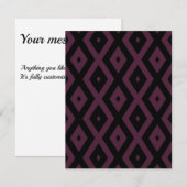 Pflaume und schwarze Diamantmuster RSVP Karte (Vorne/Hinten)