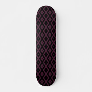 Pflaume und schwarze Diamantmuster Skateboard