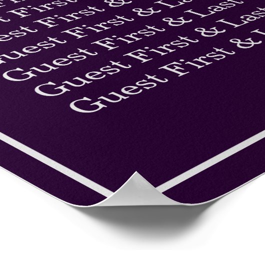 Pflaume und Silber - schöne Grace Wedding Chart Poster (Ecke)