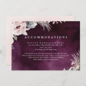 Pflaume und staubige, rosafarbene boho blühende Un Begleitkarte (Vorne/Hinten)