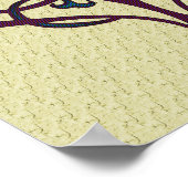 Pflaume und Verzierte Blumenmuster Art Poster (Ecke)