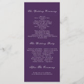 Pflaume und Violett Lila Blumenzeitsprogramme Programm (Rückseite)