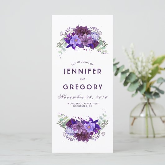 Pflaume und Violett Lila Blumenzeitsprogramme Programm (Stehend Vorderseite)