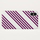 Pflaume und weiße fünf Streifen Case-Mate iPhone Hülle (Rückseite (Horizontal))