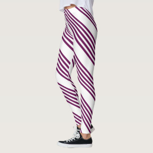 Pflaume und weiße fünf Streifen Leggings