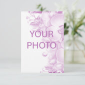 Pflaume und weiße Orchideen Hochzeitungs-RSVP-Reak RSVP Karte (Stehend Vorderseite)