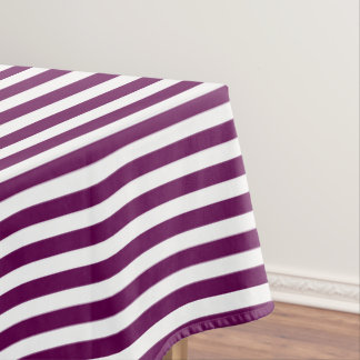 Pflaume und weiße Streifen Tischdecke