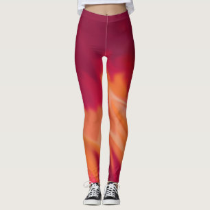 Pflaume und Zitrusorange Abstrakte Aktivitätsbekle Leggings