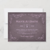 Pflaume Vintager Weingarten Rustikale Hochzeit Save The Date (Vorderseite)