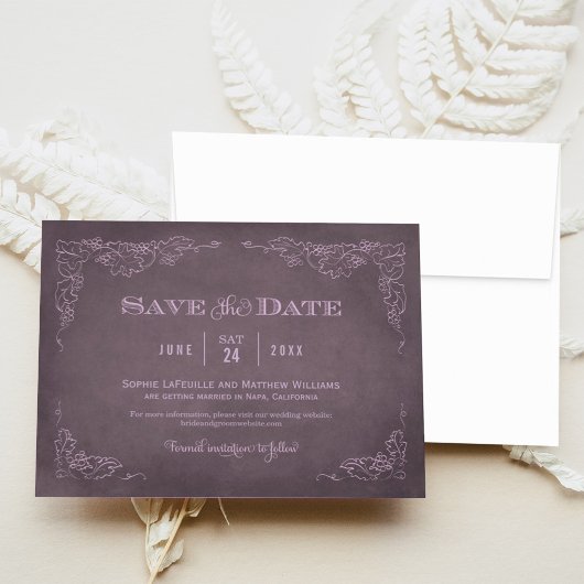 Pflaume Vintager Weingarten Rustikale Hochzeit Save The Date
