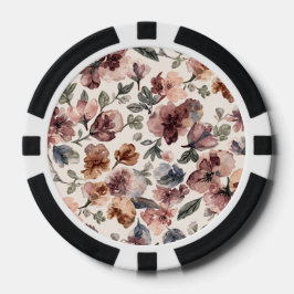 Pflaume Wildblume Wasserfarbe Moody Botanischer Ga Pokerchips