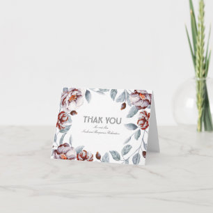 Pflaumen-Aquarell-Blumen-Dekor-Hochzeit-Dankeschön Dankeskarte