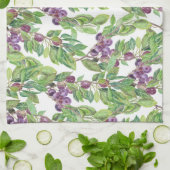 Pflaumen-Aquarellmuster Küchentuch (Gefaltet)