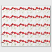 Pflaumen Aquarellrote Blume Blumenkohl Wildblumen Geschenkpapier (Flach)